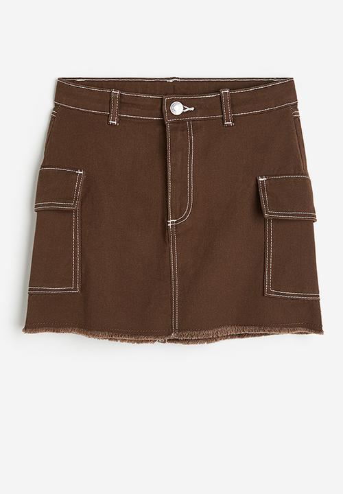 H&M - Twill cargo skirt - dark brown