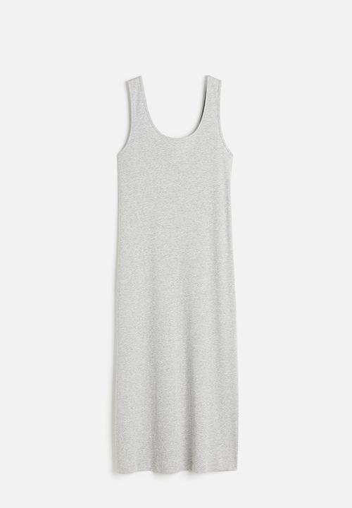 H&M - Ribbed dress - light grey marl
