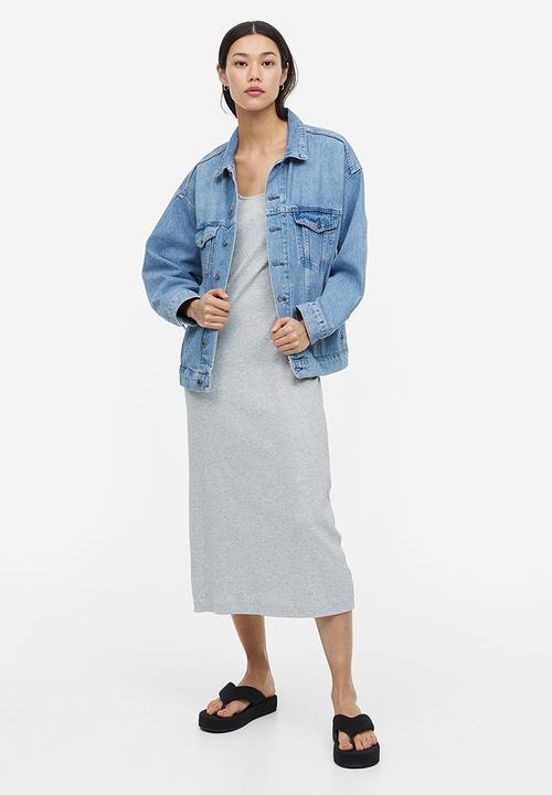 H&M - Ribbed dress - light grey marl