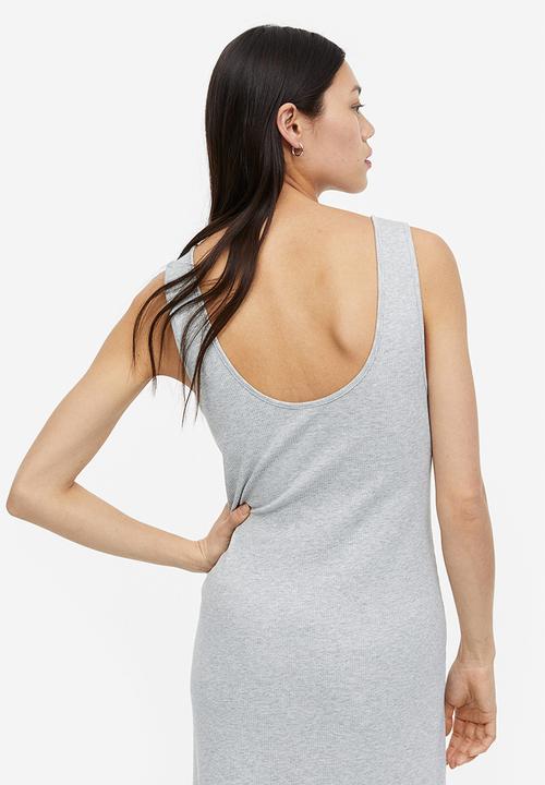 H&M - Ribbed dress - light grey marl