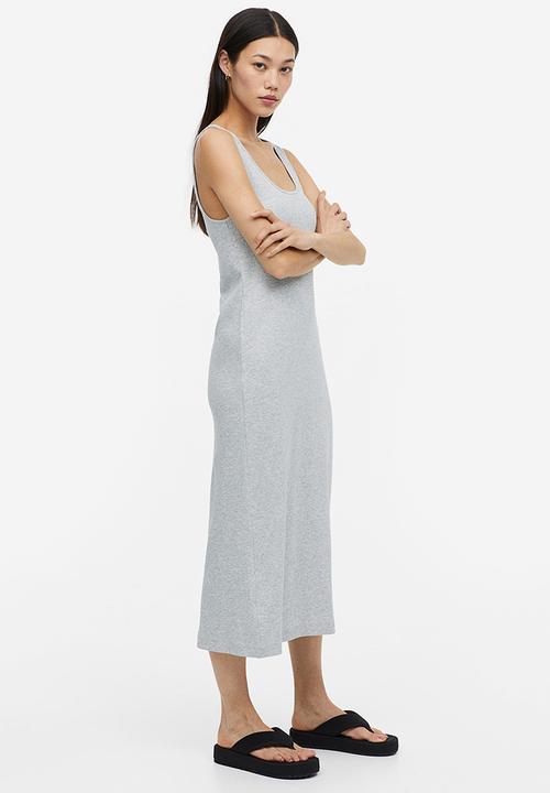 H&M - Ribbed dress - light grey marl