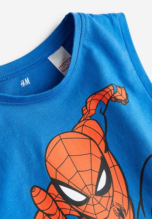 H&M - Printed vest top - bright blue/spider-man