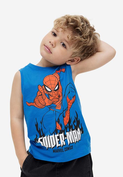 H&M - Printed vest top - bright blue/spider-man