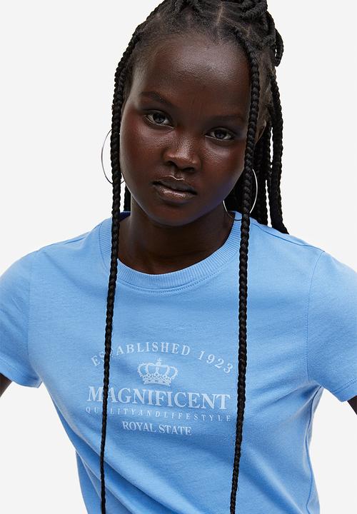 H&M - Printed T-shirt - blue magnificent