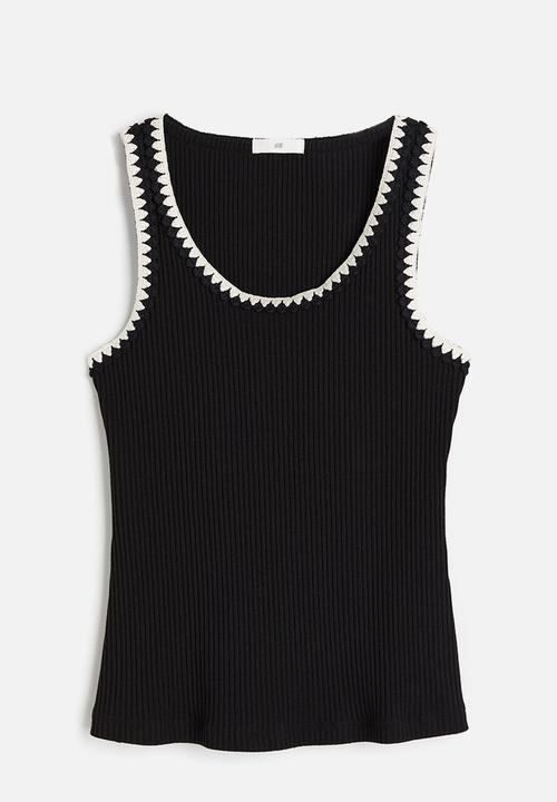 H&M - Ribbed vest top - black