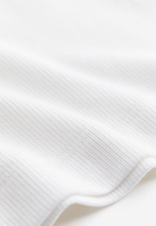 H&M - Ribbed modal-blend top - white