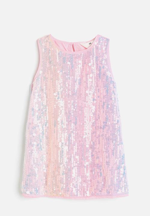 H&M - Sequined a-line dress - light pink/sequined