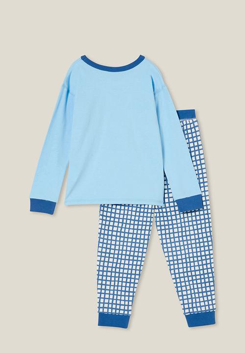Cotton On - Ace long sleeve pyjama set - sky haze/rainbow dino