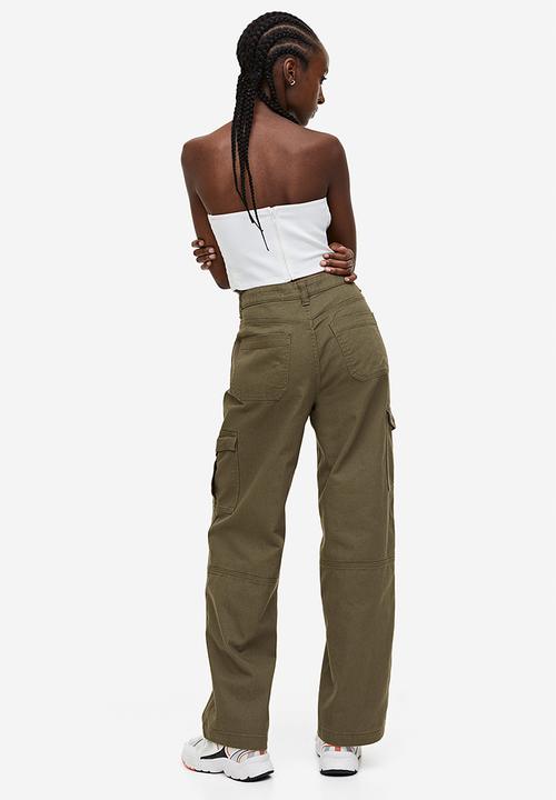 H&M - Twill cargo trousers - green