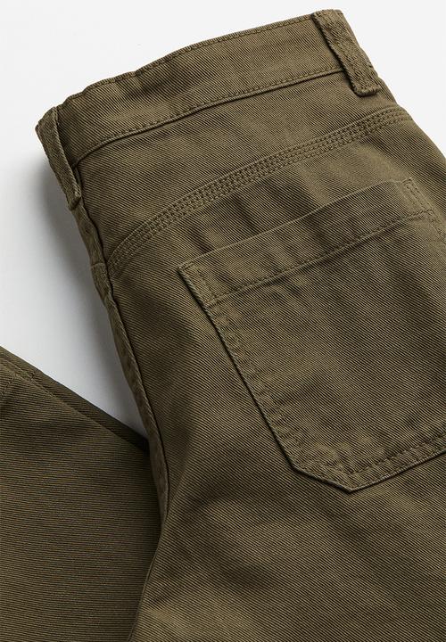 H&M - Twill cargo trousers - green
