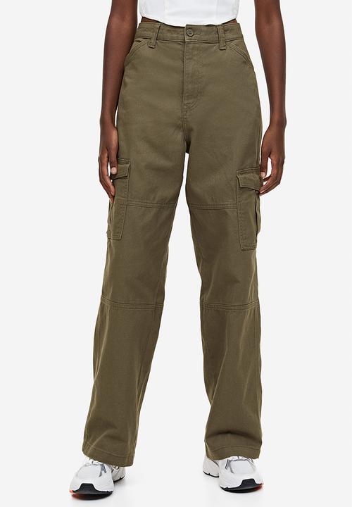 H&M - Twill cargo trousers - green