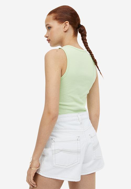 H&M - Ribbed vest top - green