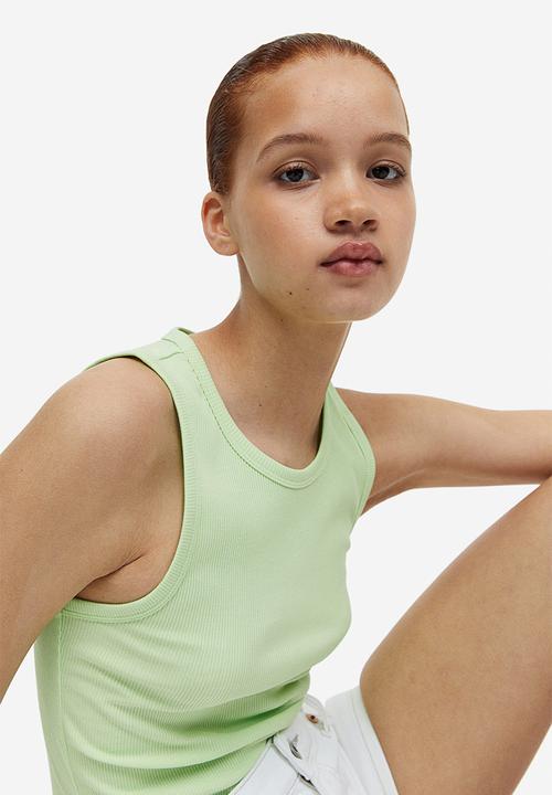 H&M - Ribbed vest top - green
