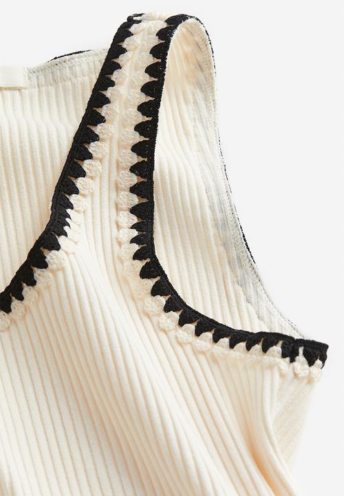 H&M - Ribbed vest top - cream 