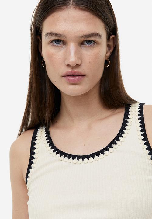 H&M - Ribbed vest top - cream 