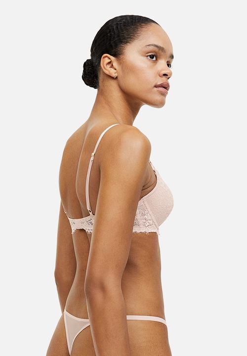 H&M - 3-pack thong briefs - cream/black/light pink
