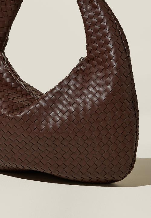 Rubi - Luka woven slouchy bag - chocolate