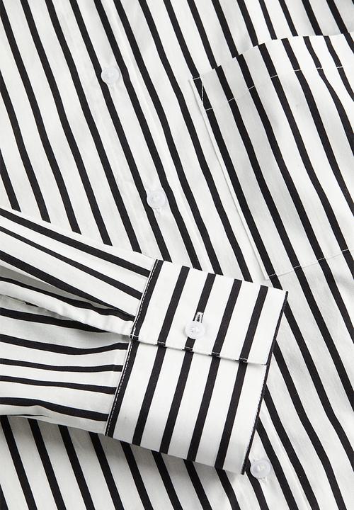 H&M - Cotton poplin shirt - white/striped