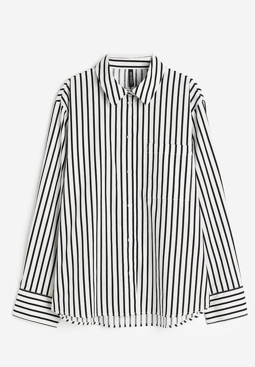 H&M - Cotton poplin shirt - white/striped