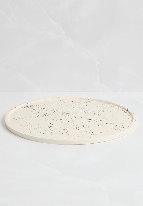 Terrazzo Home - Round Serving Tray - White