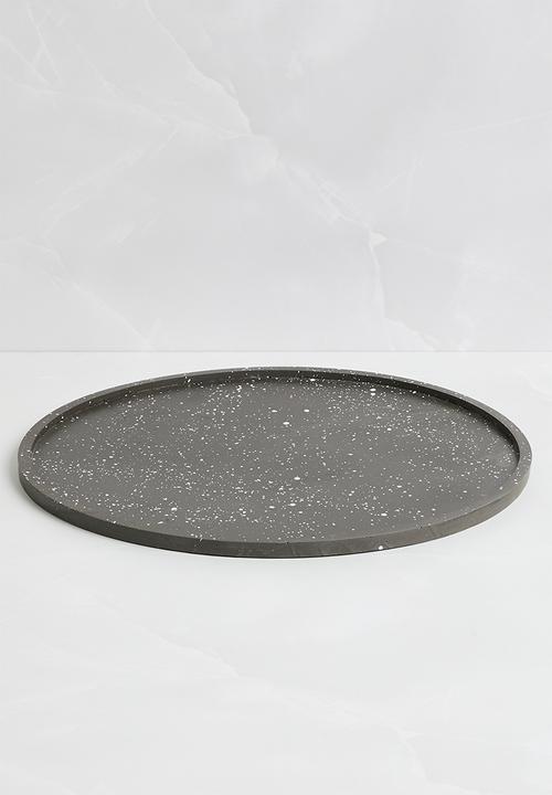 Terrazzo Home - Round Serving Tray - Black