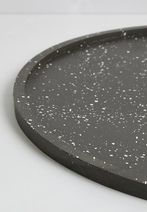 Terrazzo Home - Round Serving Tray - Black