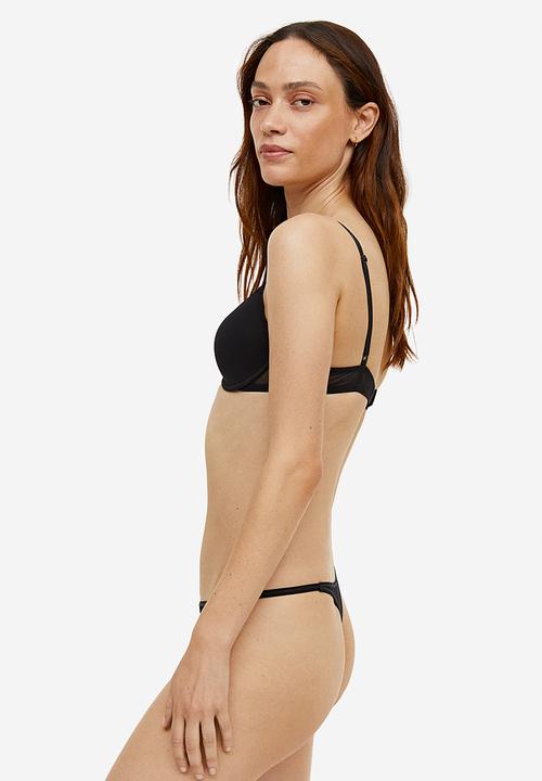 H&M - 3-pack lace thong briefs - black