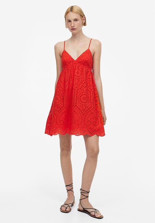 H&M - Broderie anglaise dress - red
