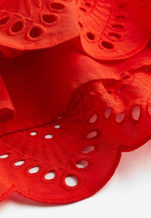 H&M - Broderie anglaise dress - red