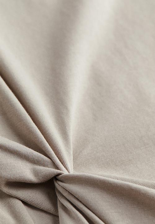 H&M - Appliquéd top - beige, grey