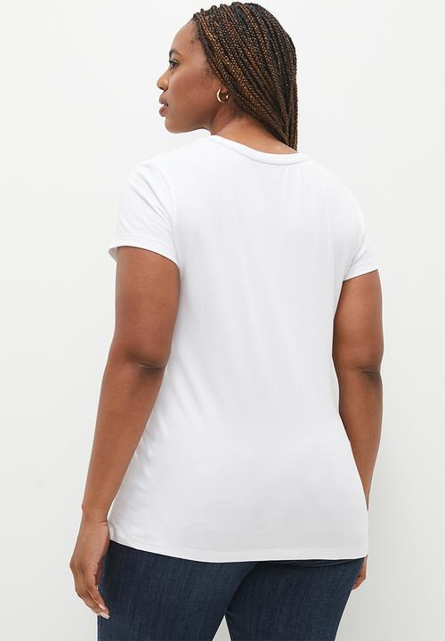 POLO - Plus allie pony stretch tee - white