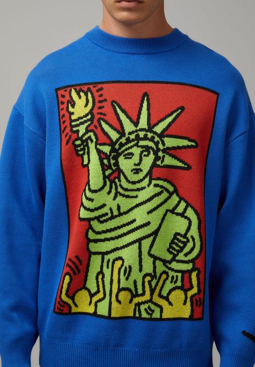 Factorie - Keith Haring knit jumper - lcn kei cobalt/keith haring liberty 