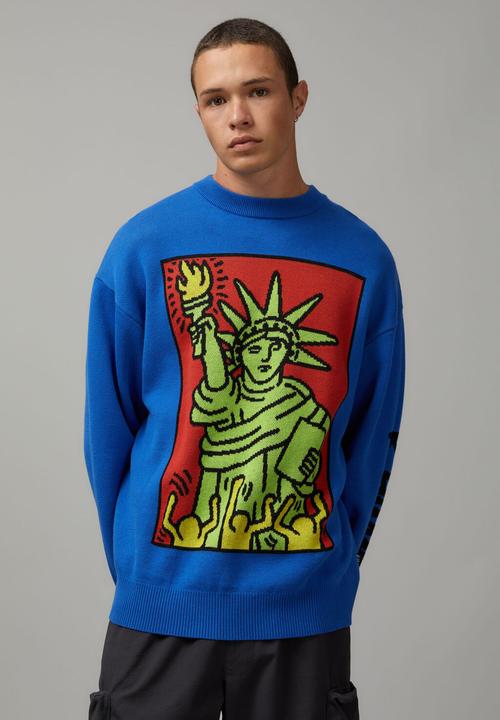 Factorie - Keith Haring knit jumper - lcn kei cobalt/keith haring liberty 