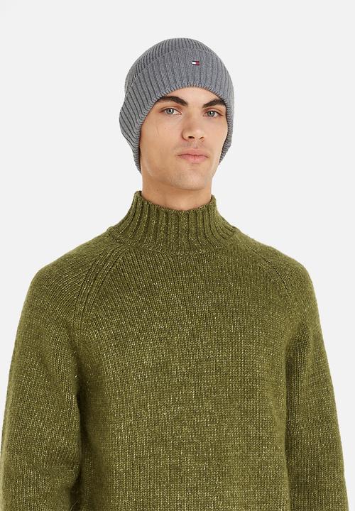 Tommy Hilfiger - Essential flag beanie - mid grey heather