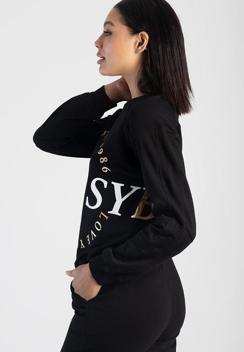 SISSY BOY - Raglan Sweat Top With Multi-Colored Print Logo - Black