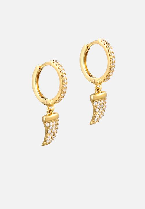 Zoe on Trend - Cz claw earrings - gold