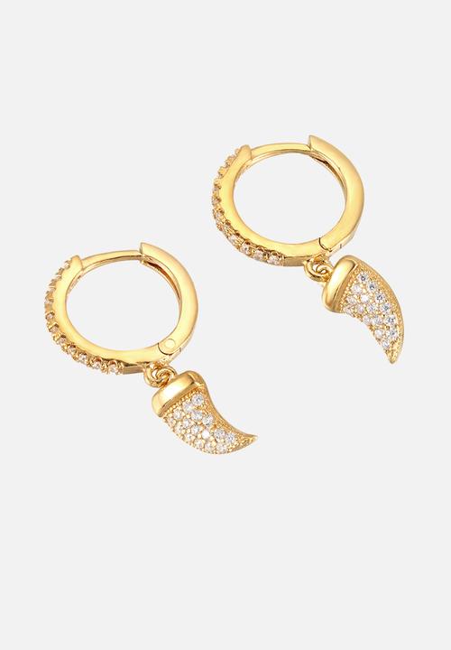 Zoe on Trend - Cz claw earrings - gold