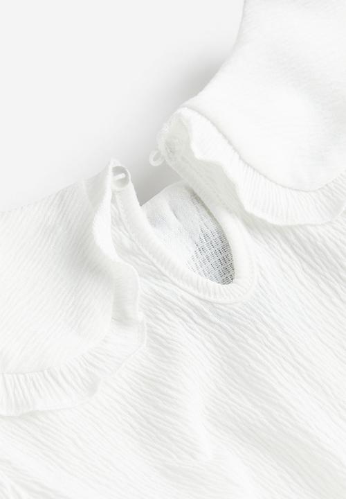 H&M - Collared jersey top - white