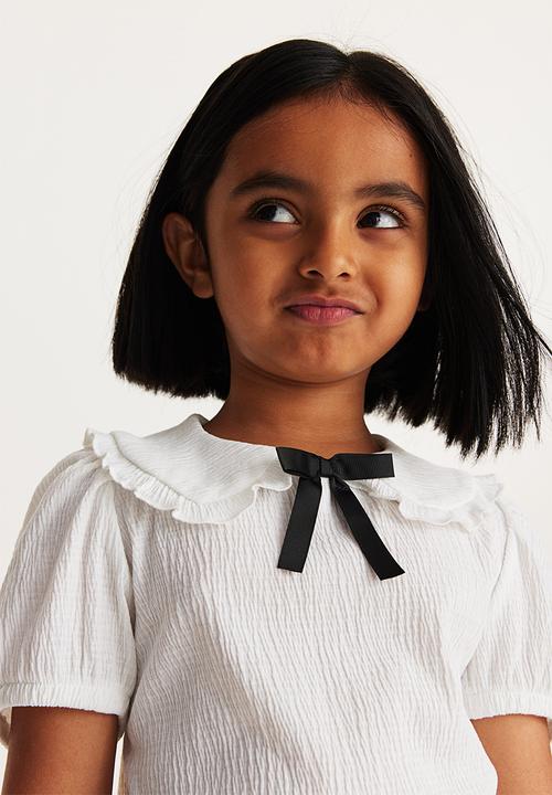 H&M - Collared jersey top - white