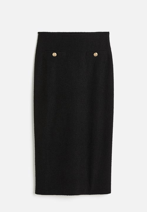 H&M - Textured pencil skirt - black
