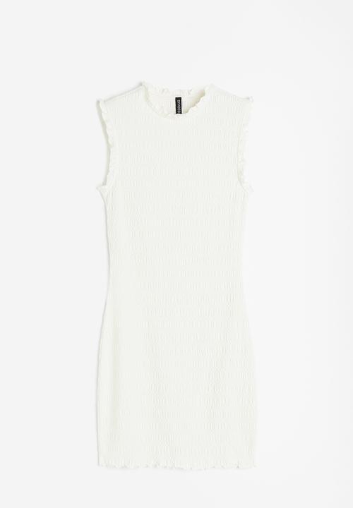 H&M - Smocked bodycon dress - white