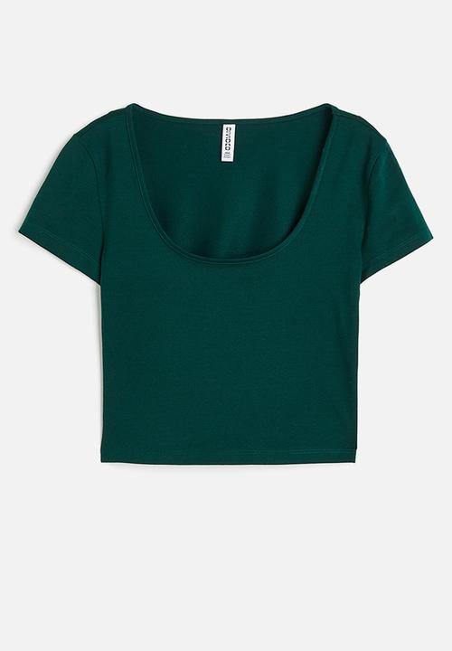 H&M - Cotton jersey top - green