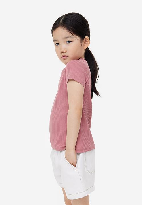 H&M - Ribbed cotton top - pink