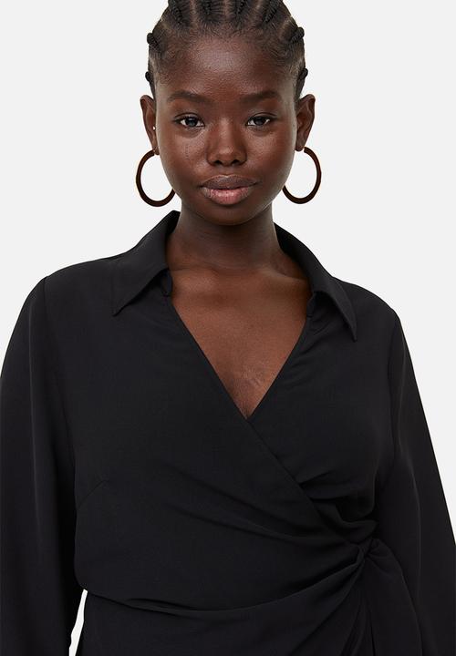 H&M - Crêpe wrap dress - black