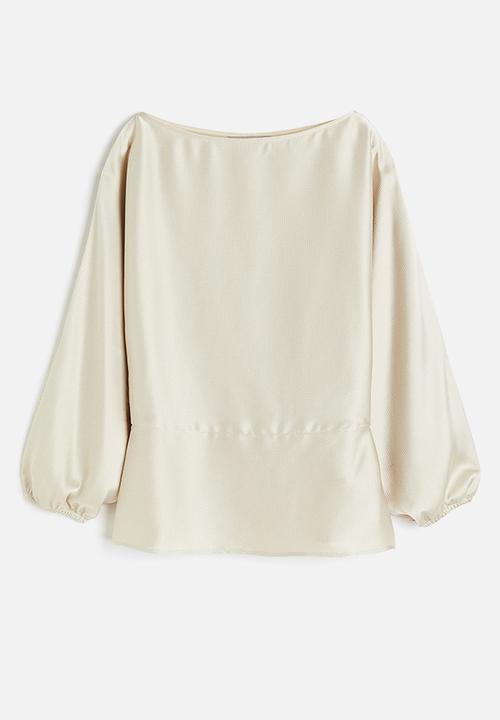 H&M - Crêpe satin blouse - beige