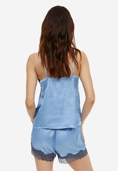 H&M - Pyjama cami top and shorts - blue