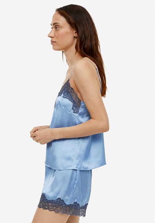 H&M - Pyjama cami top and shorts - blue