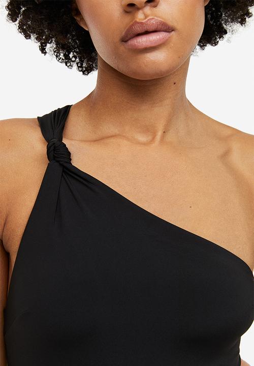 H&M - High leg one-shoulder swimsuit - black