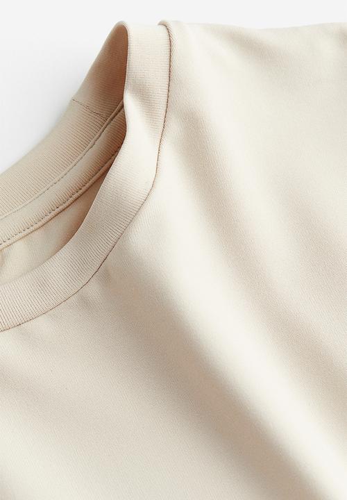 H&M - Fitted microfibre t-shirt - beige