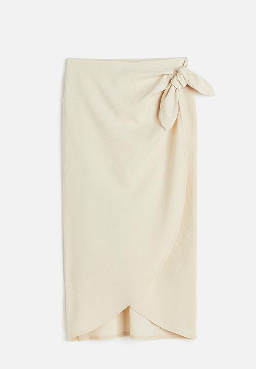 H&M - Jersey wrap skirt - light beige